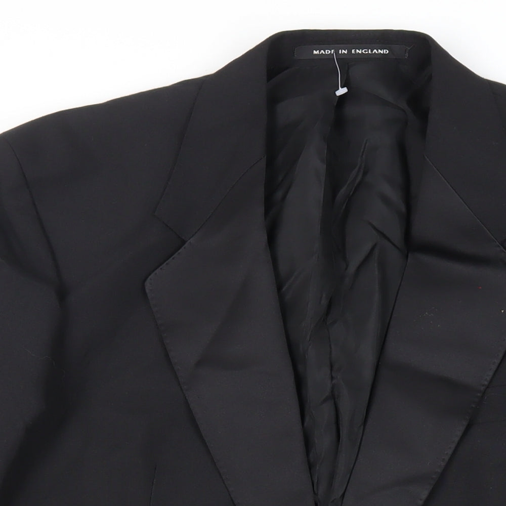 The Label Mens Black Wool Tuxedo Suit Jacket Size 40 Regular