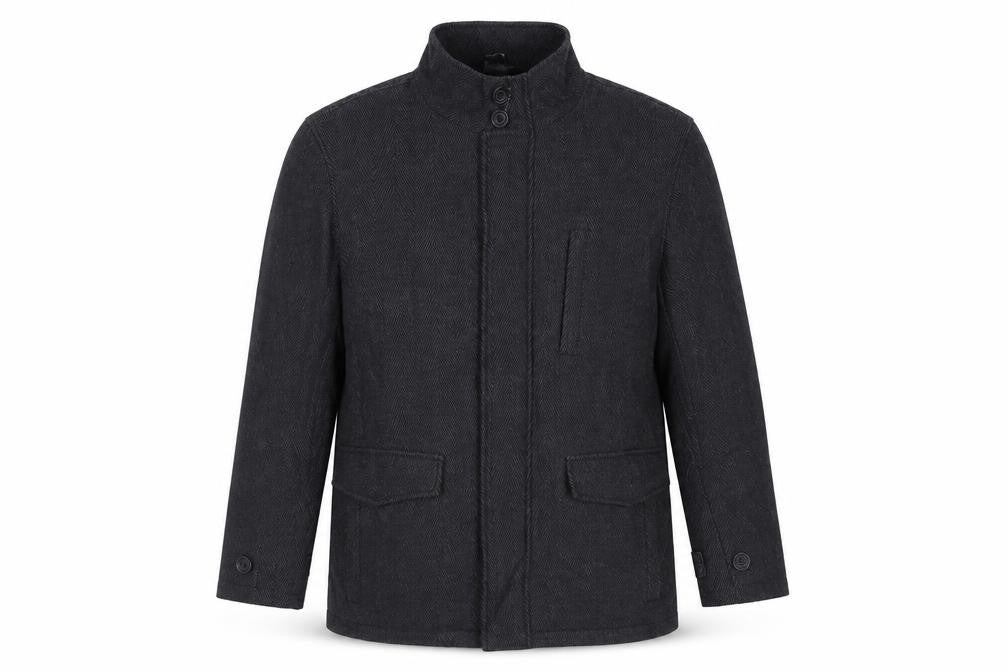 Carabou Mens Grey Herringbone Jacket Size M Zip