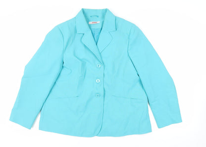 Essentials Collection Womens Blue Jacket Blazer Size 20 Button