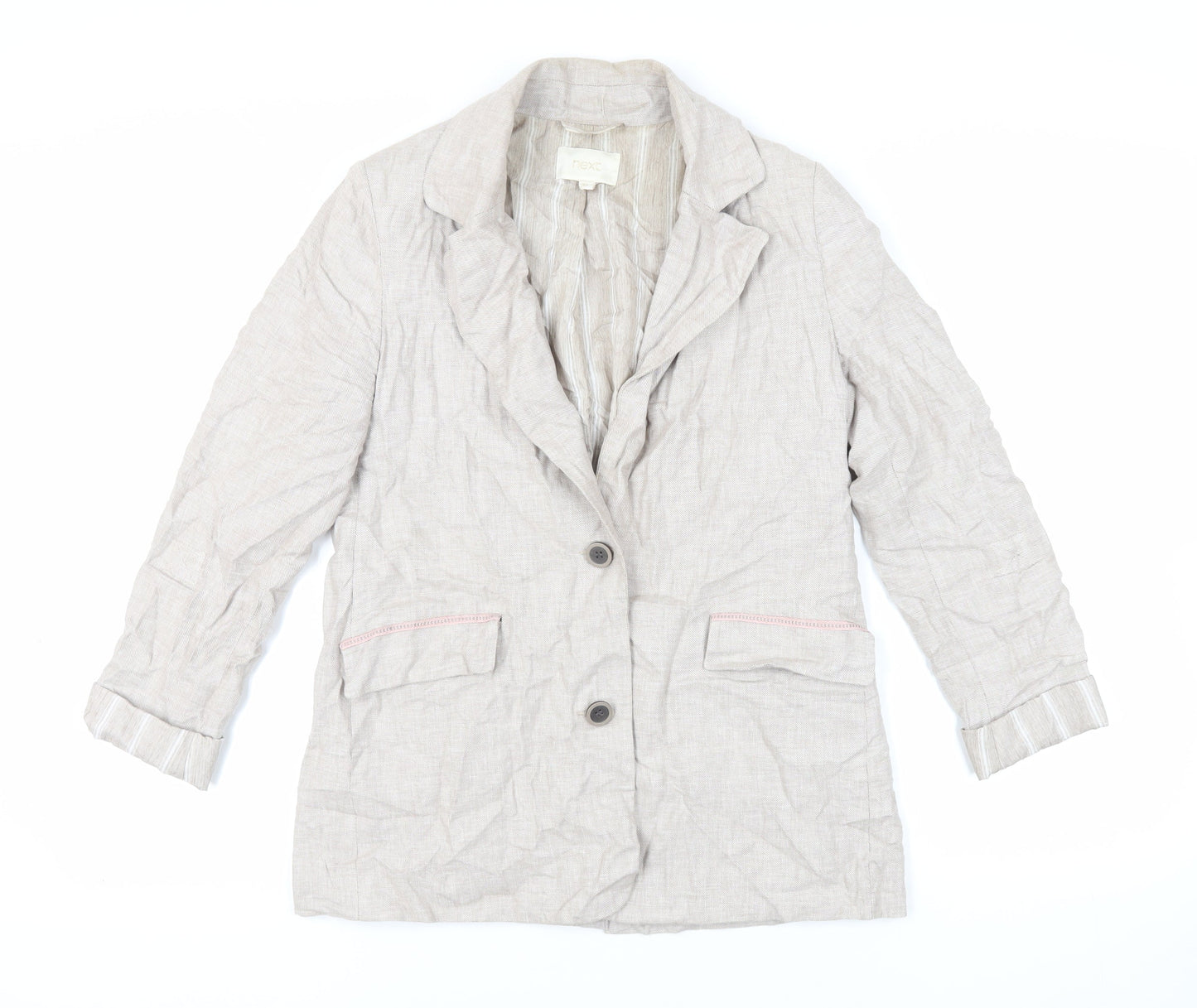 NEXT Womens Beige Jacket Blazer Size 8 Button