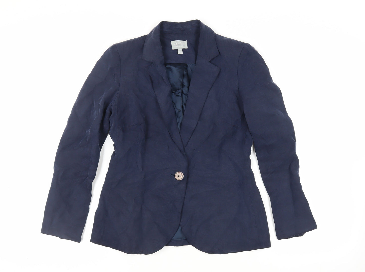 H&M Womens Blue Jacket Blazer Size 10 Button