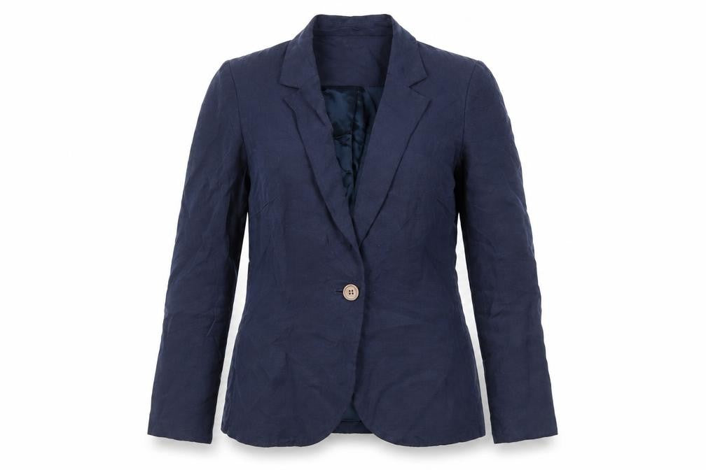 H&M Womens Blue Jacket Blazer Size 10 Button