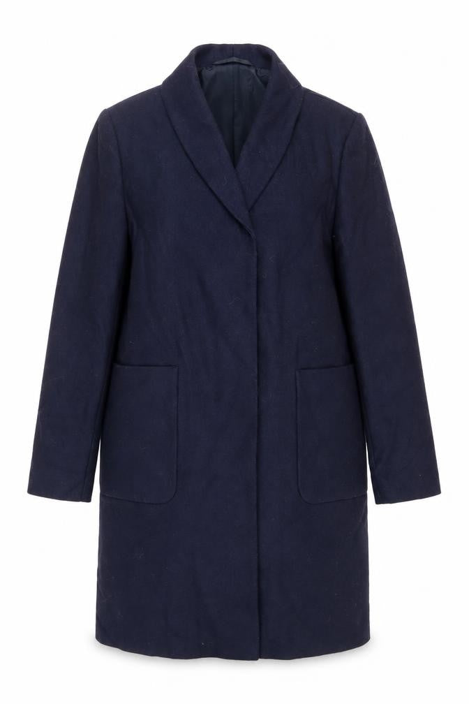 John Lewis Womens Blue Overcoat Coat Size 12 Button