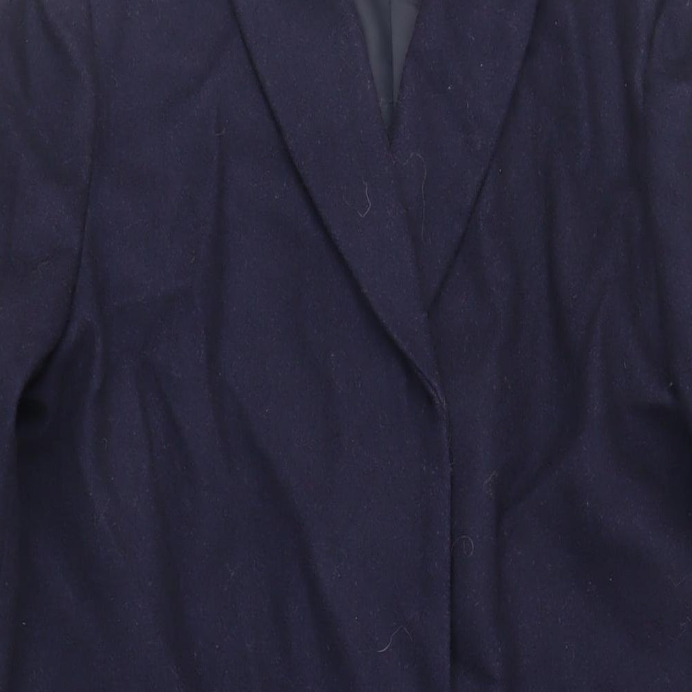 John Lewis Womens Blue Overcoat Coat Size 12 Button