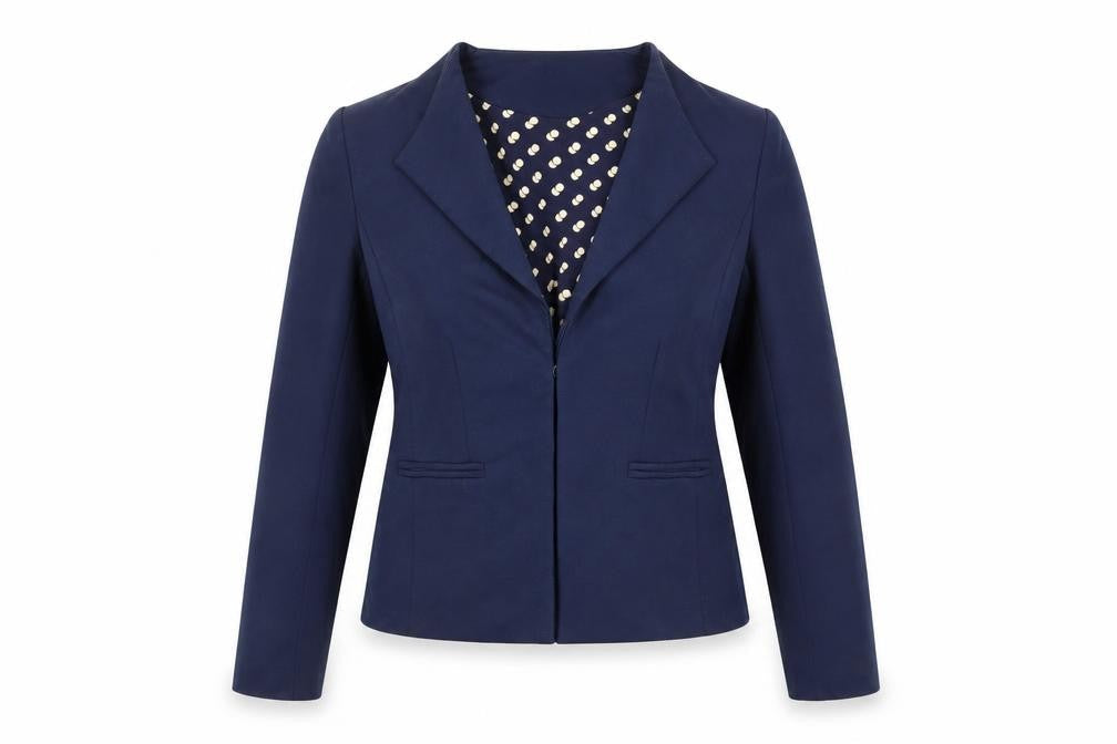 Uttam Boutique Womens Blue Jacket Blazer Size 8 Hook & Eye