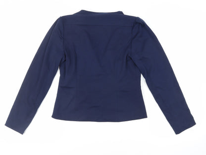 Uttam Boutique Womens Blue Jacket Blazer Size 8 Hook & Eye