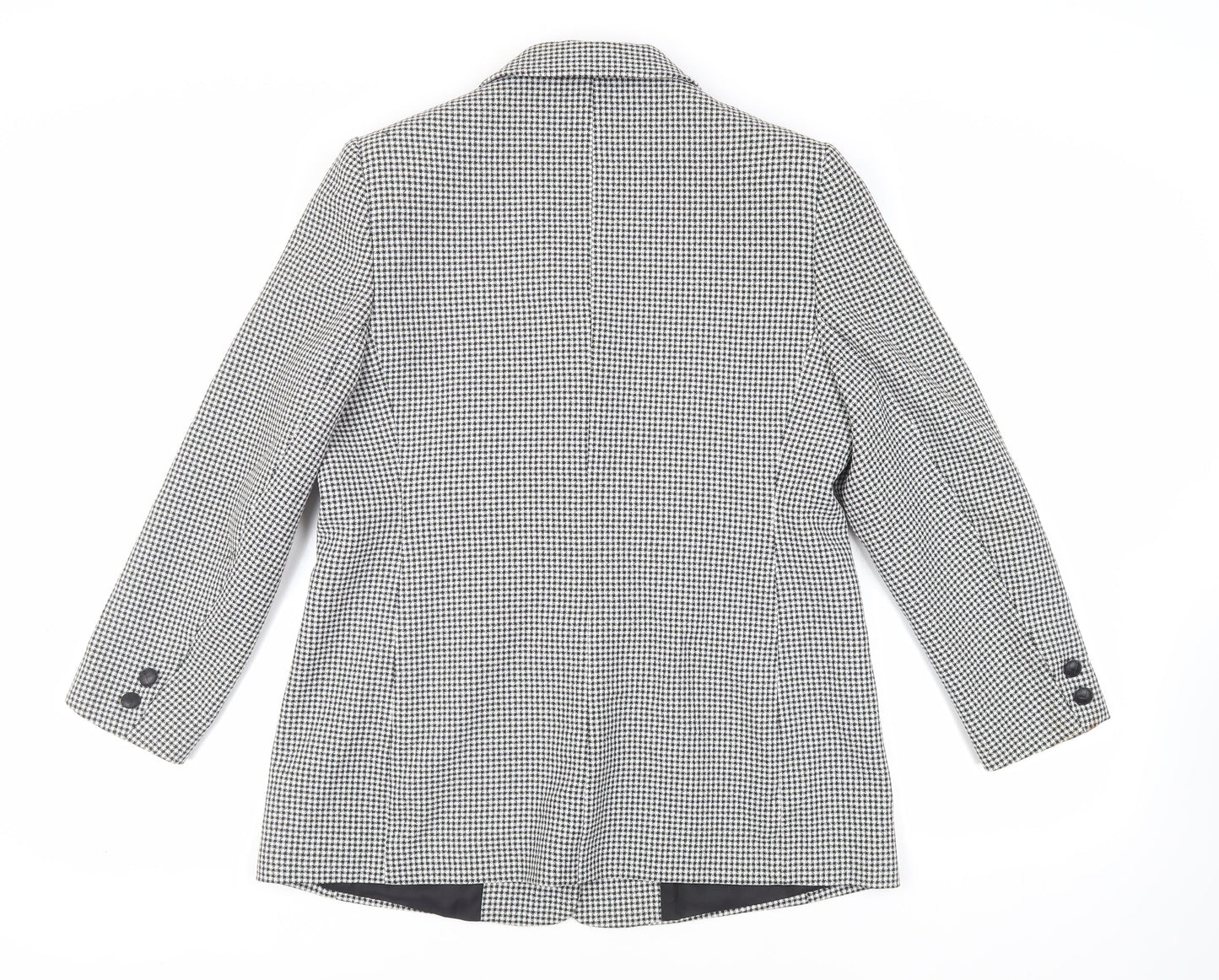 Canda Womens Black Check Jacket Blazer Size 16 Button - Vintage