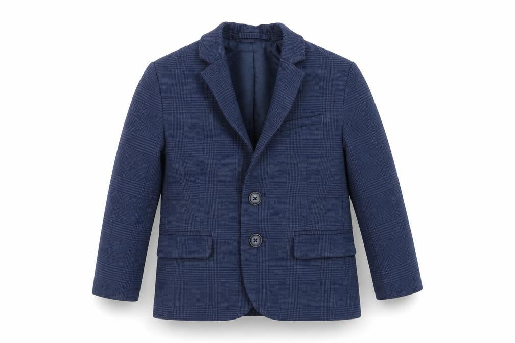 H&M Boys Blue Plaid Jacket Blazer Size 2-3 Years Button