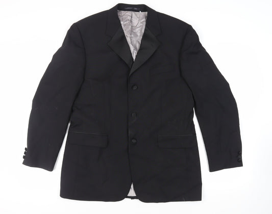 Karl Jackson Mens Black Polyester Tuxedo Suit Jacket Size 42 Regular