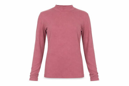 River Island Womens Purple Polyester Basic T-Shirt Size 8 Mock Neck - Ribbed
