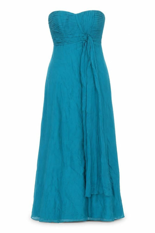 Coast Womens Green Silk Ball Gown Size 8 Sweetheart Zip - Strapless