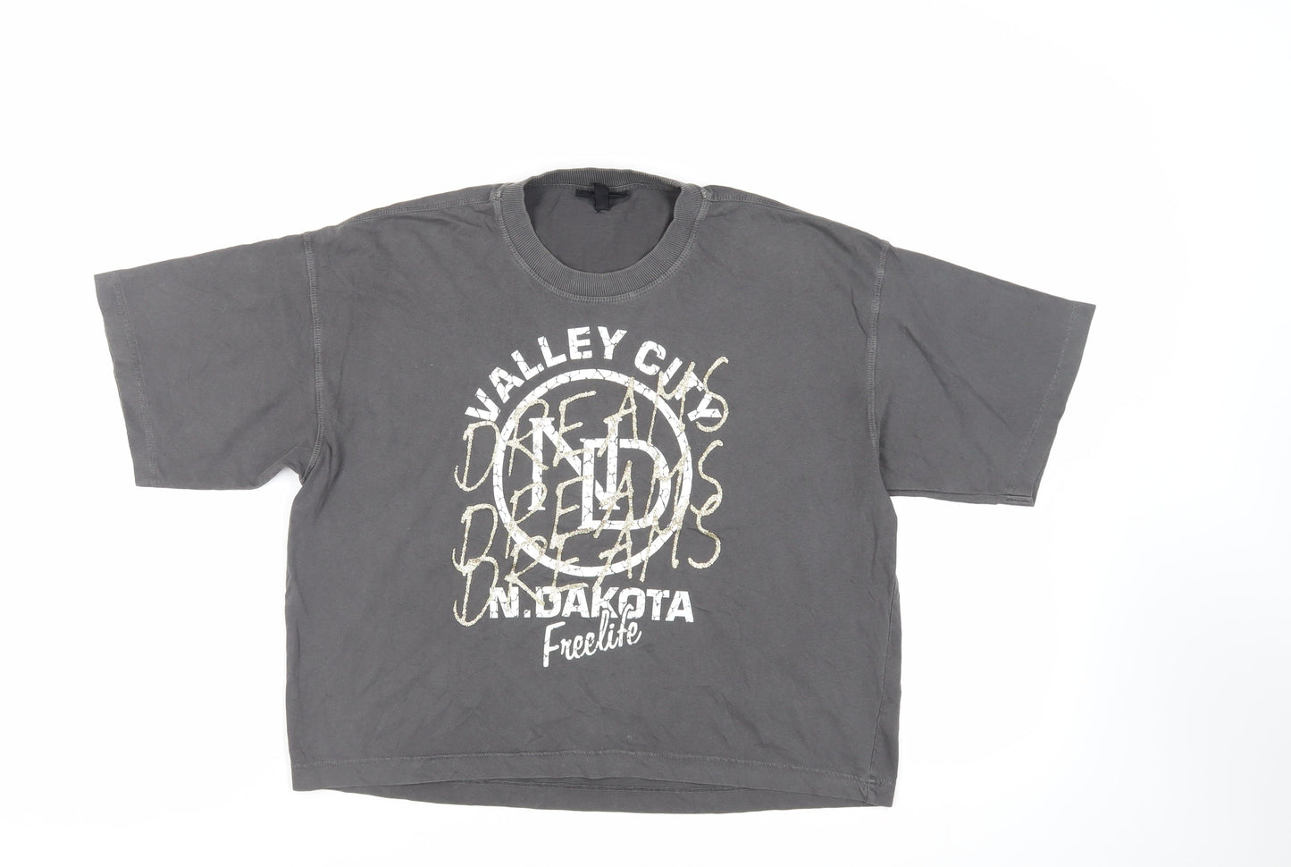 Topshop Womens Grey Cotton Basic T-Shirt Size XS Crew Neck