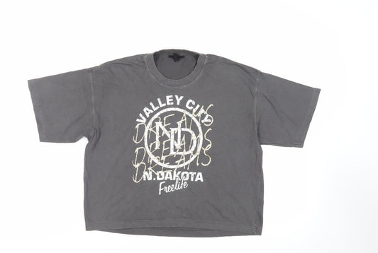 Topshop Womens Grey Cotton Basic T-Shirt Size XS Crew Neck