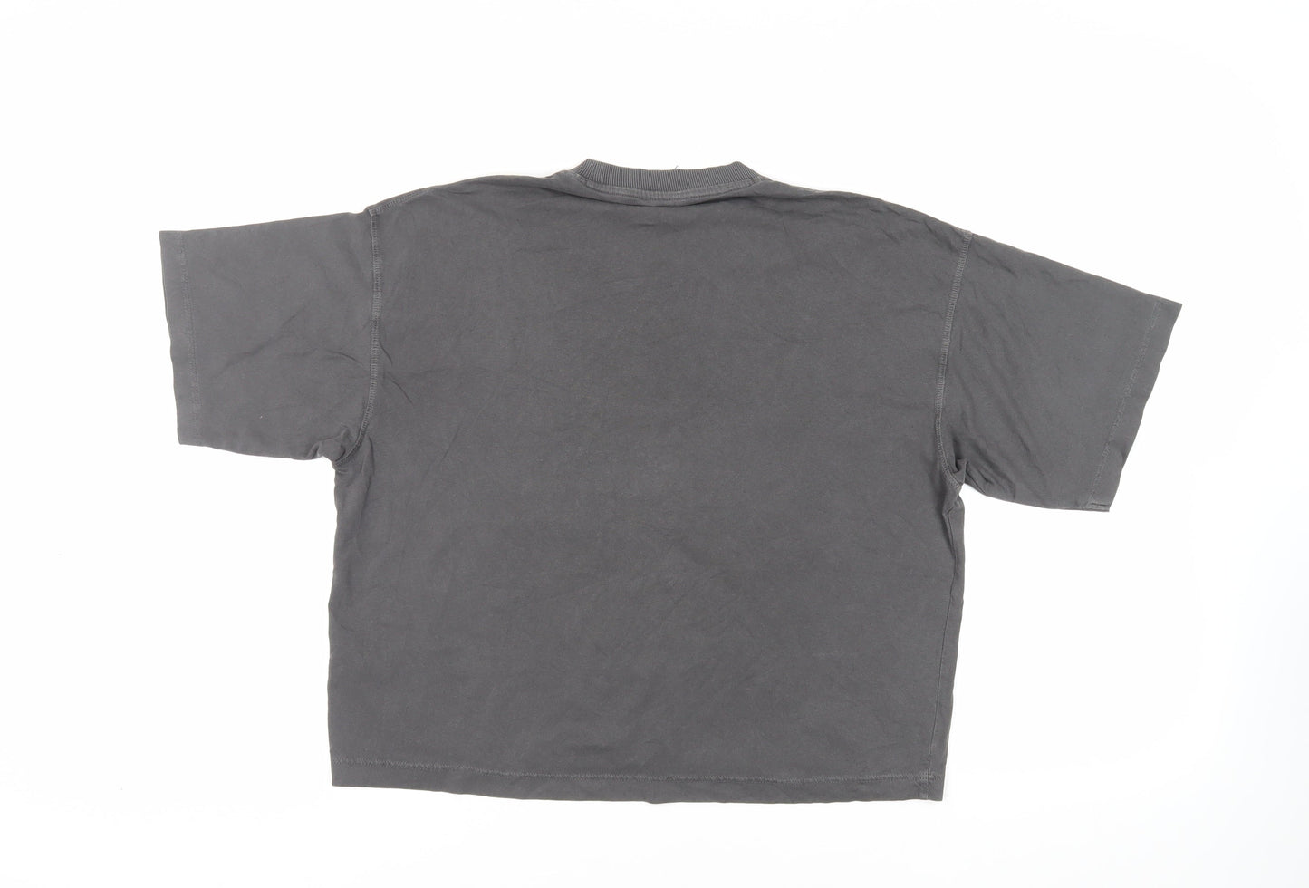 Topshop Womens Grey Cotton Basic T-Shirt Size XS Crew Neck