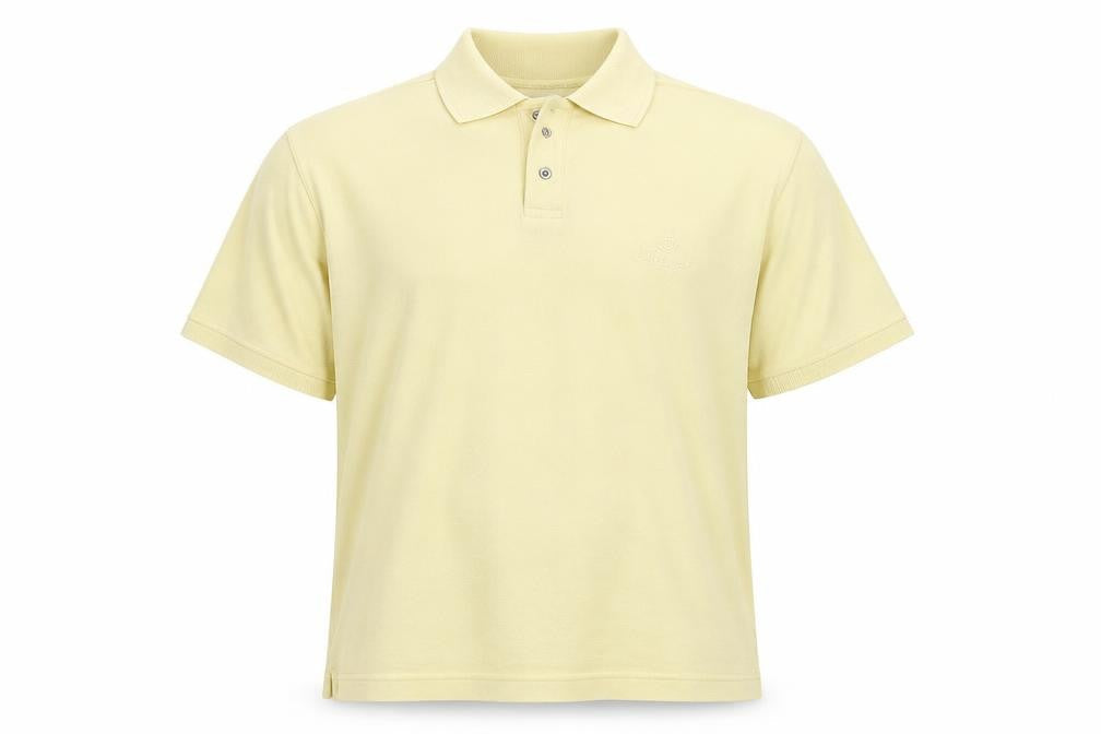 Lexy Mens Yellow Polyester Polo Size M Collared Button - Vintage