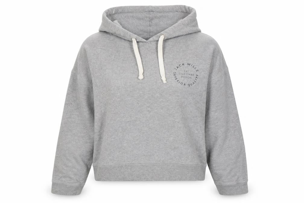 Jack Wills Womens Grey Cotton Pullover Hoodie Size 12
