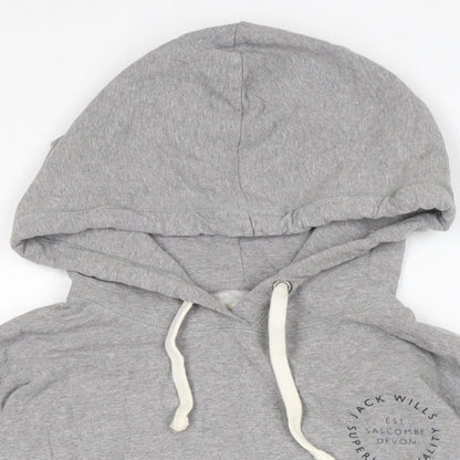Jack Wills Womens Grey Cotton Pullover Hoodie Size 12