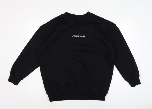 Versa Forma Womens Black Cotton Pullover Sweatshirt Size 8