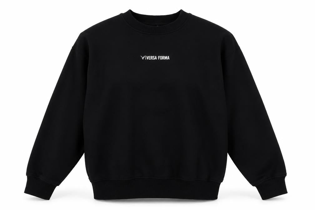 Versa Forma Womens Black Cotton Pullover Sweatshirt Size 8