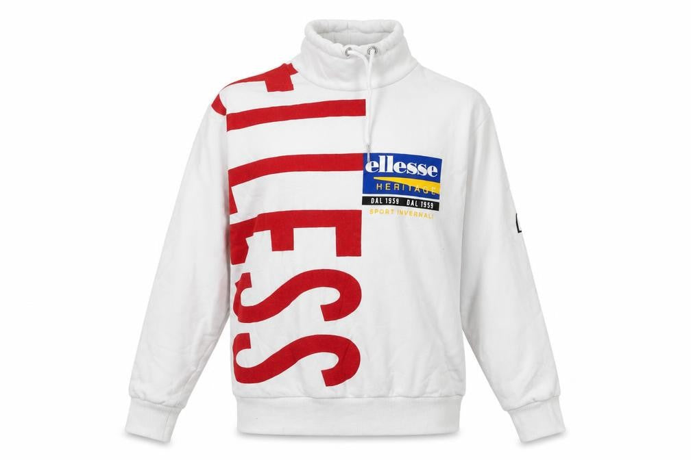 ellesse Womens White Cotton Pullover Sweatshirt Size 6