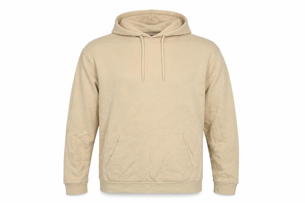 Topman Mens Beige Cotton Pullover Hoodie Size L