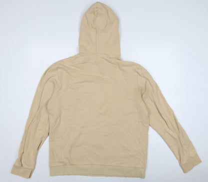 Topman Mens Beige Cotton Pullover Hoodie Size L