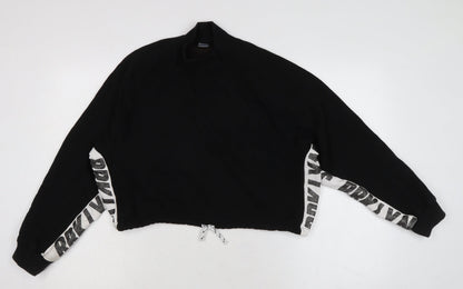 Next Girls Black Cotton Pullover Sweatshirt Size 16 Years