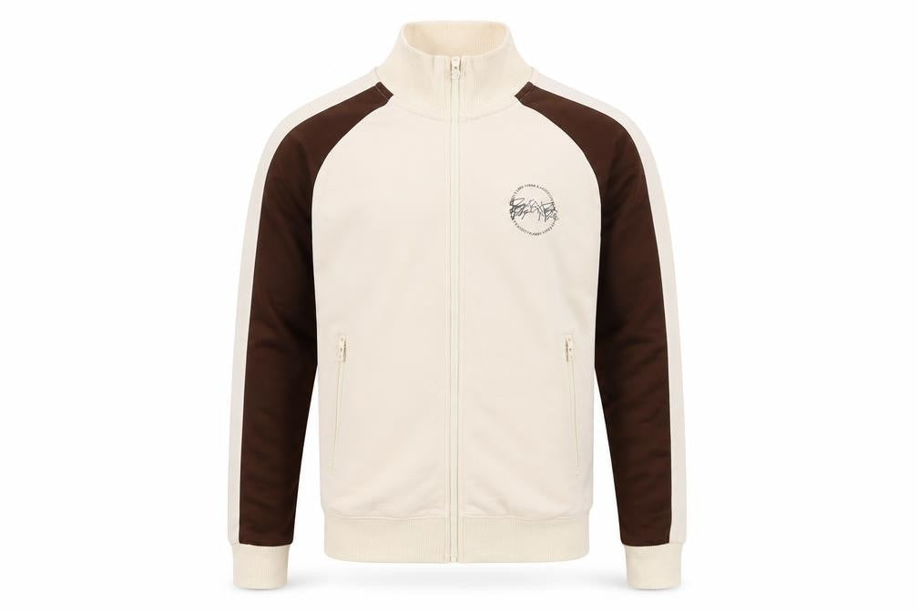 project paris Mens Ivory Mock Neck Polyester Full Zip Jumper Size S Long Sleeve