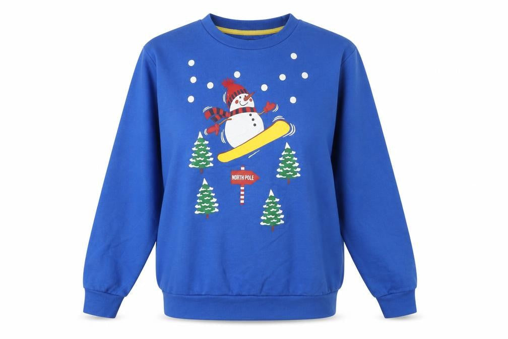 Cargo Quay Womens Blue Cotton Pullover Sweatshirt Size L