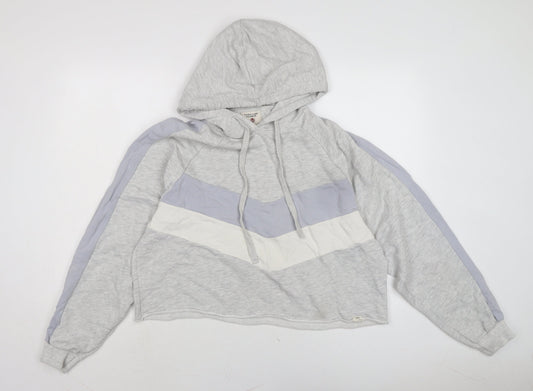 Pull&Bear Womens Grey Cotton Pullover Hoodie Size M