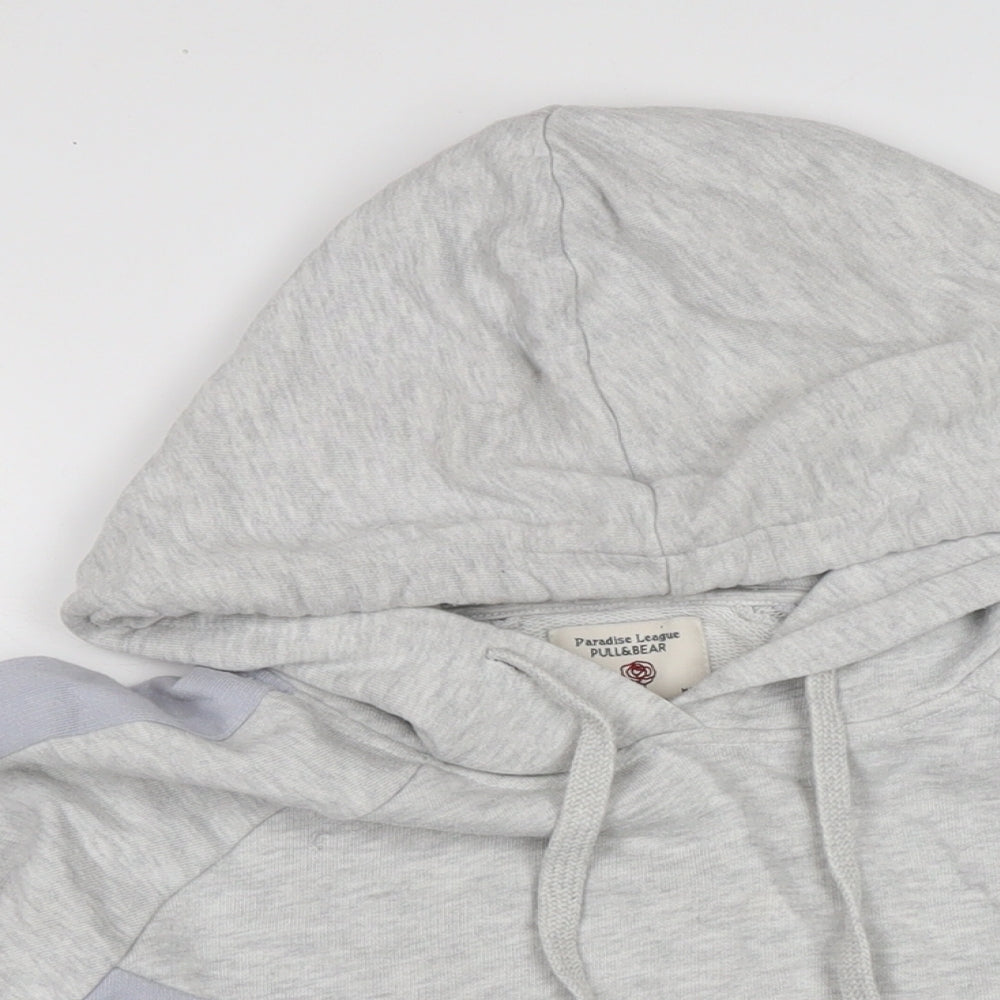 Pull&Bear Womens Grey Cotton Pullover Hoodie Size M