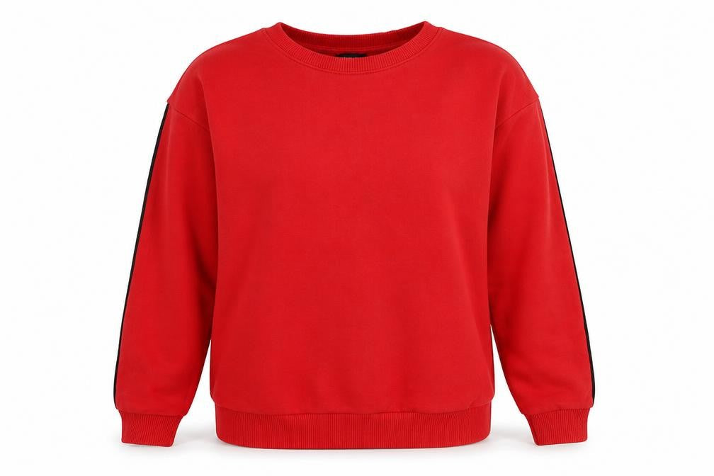 New Look Womens Red Cotton Pullover Sweatshirt Size 8