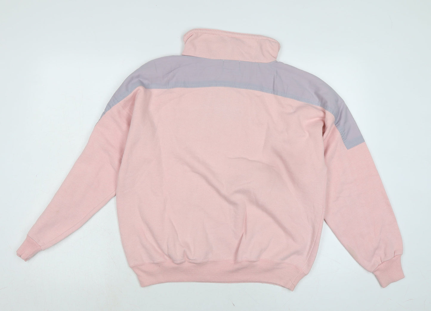 Picket and post Womens Pink Cotton Pullover Sweatshirt Size M