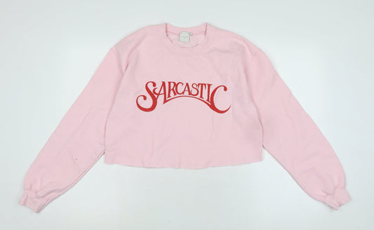 Skinny Dip Womens Pink Cotton Pullover Hoodie Size S