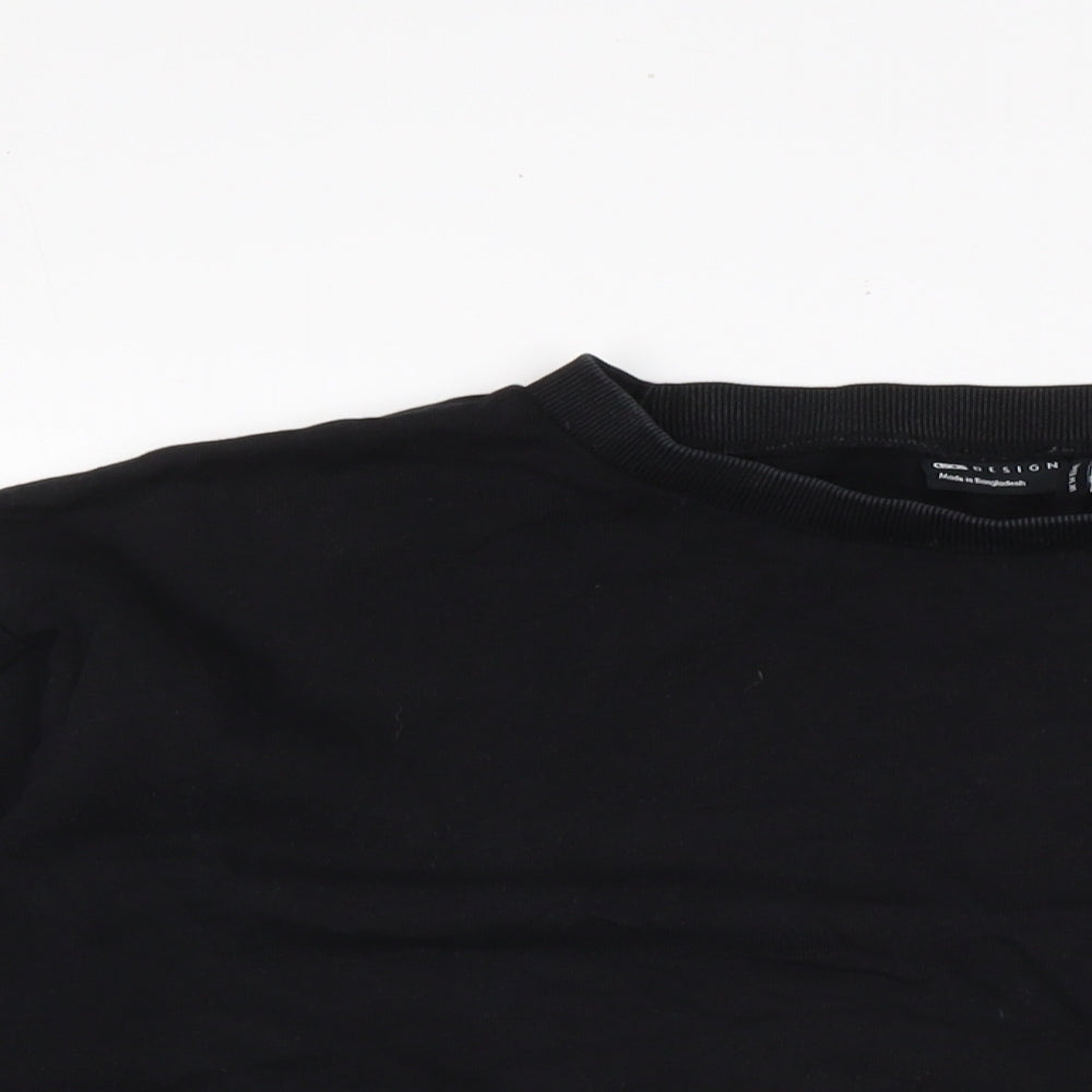 ASOS Womens Black Cotton Pullover Sweatshirt Size 14