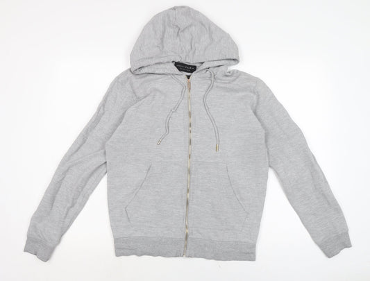 Zara Womens Grey Cotton Full Zip Hoodie Size S