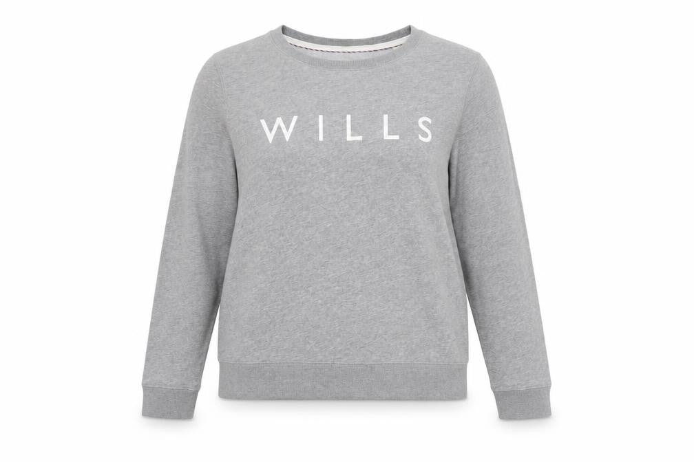 Jack Wills Womens Grey Cotton Pullover Sweatshirt Size 8