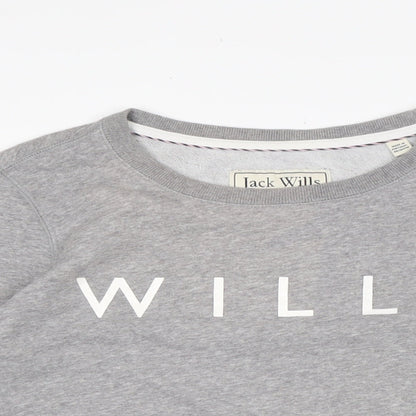Jack Wills Womens Grey Cotton Pullover Sweatshirt Size 8