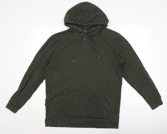 ASOS Mens Green Cotton Pullover Hoodie Size M