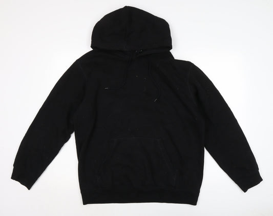 Atmos & Here Mens Black Cotton Pullover Hoodie Size M