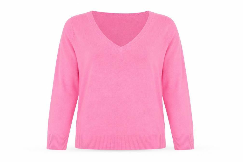 Marks & Spencer Womens Pink Square Neck Acrylic Pullover Jumper Size 14