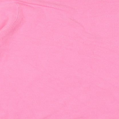 Marks & Spencer Womens Pink Square Neck Acrylic Pullover Jumper Size 14
