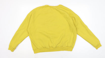 Preloved Disney Womens Yellow Cotton Pullover Sweatshirt Size L - Back