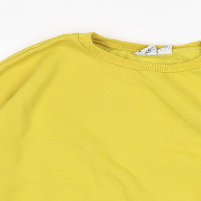 Preloved Disney Womens Yellow Cotton Pullover Sweatshirt Size L - Detail