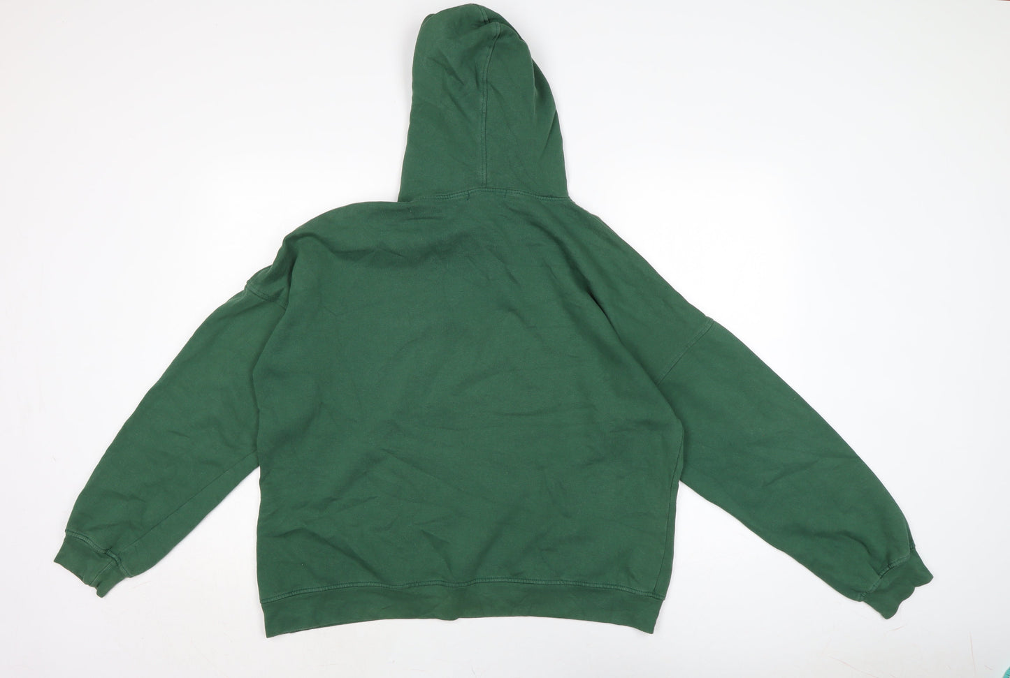 Missguided Womens Green Cotton Pullover Hoodie Size 10