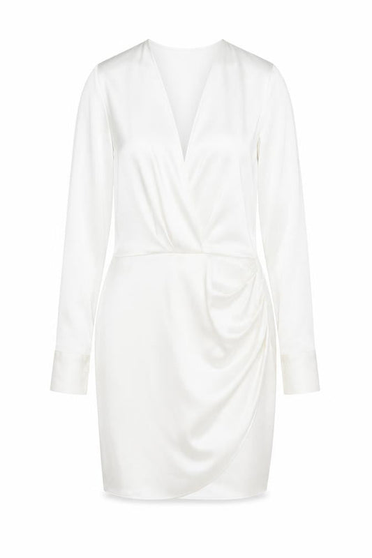 Zara Womens White Polyester Wrap Dress Size S V-Neck Zip
