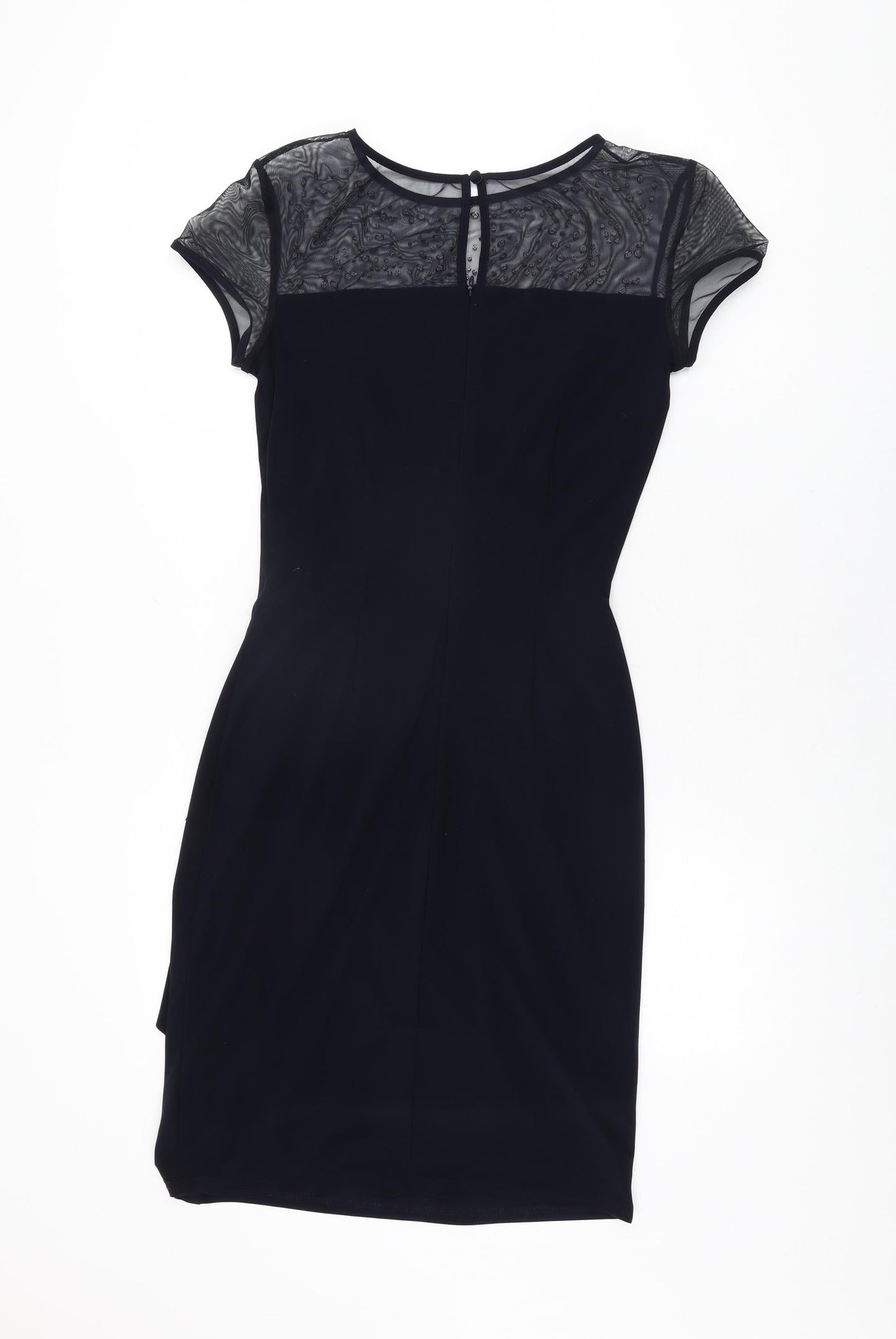 Joseph Ribkoff Womens Blue Polyester Bodycon Size 10 Round Neck Zip