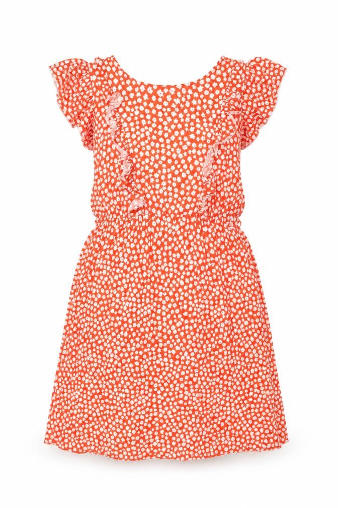 H&M Womens Red Floral Viscose A-Line Size M Round Neck Pullover