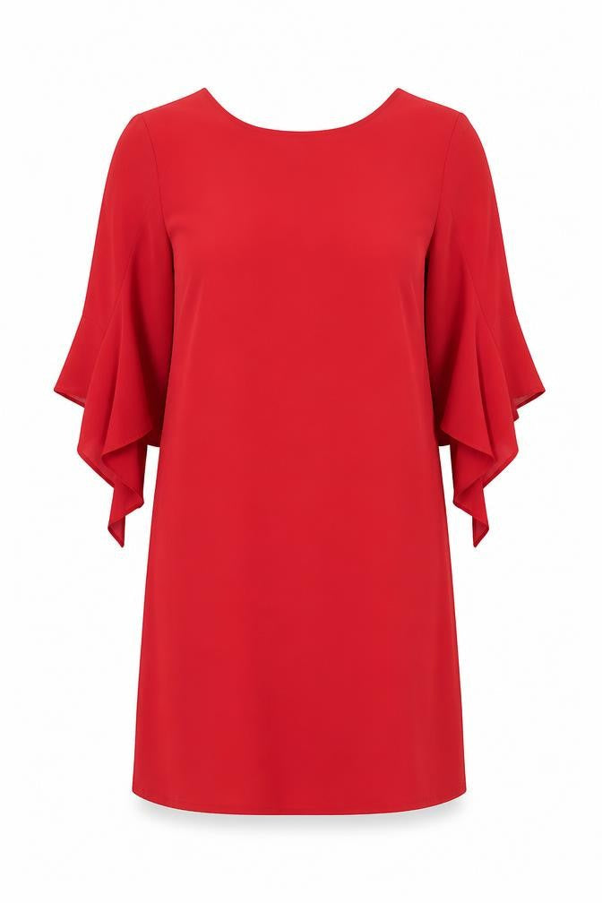 New Look Womens Red Polyester Shift Size 14 Round Neck Pullover