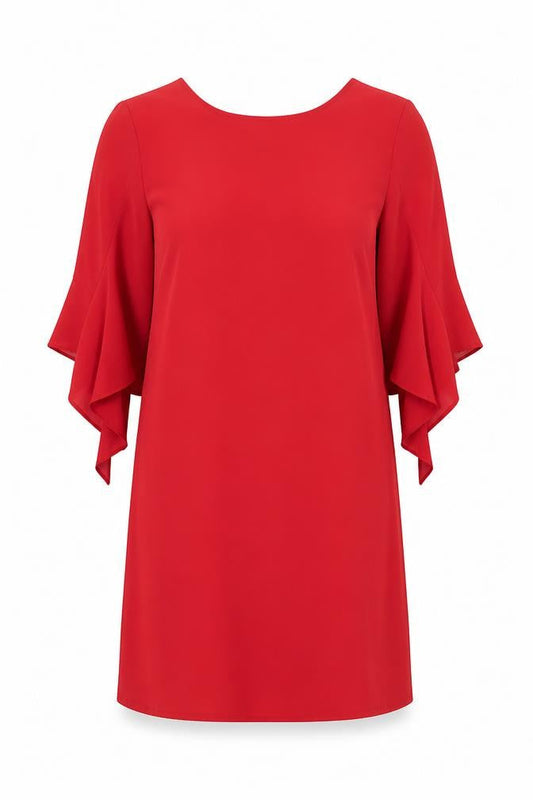 New Look Womens Red Polyester Shift Size 14 Round Neck Pullover